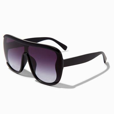 Faded Purple Lens Black Shield Sunglasses