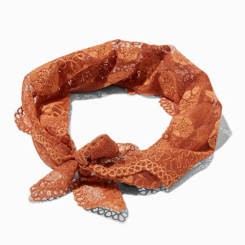 Boho Brown Lace Headwrap