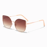 Rose Gold Diamond Bar Cat Eye Sunglasses