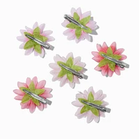 Pink Daisy Flower Hair Clips - 6 Pack