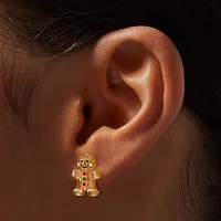 Glitter Gingerbread Stud Earrings