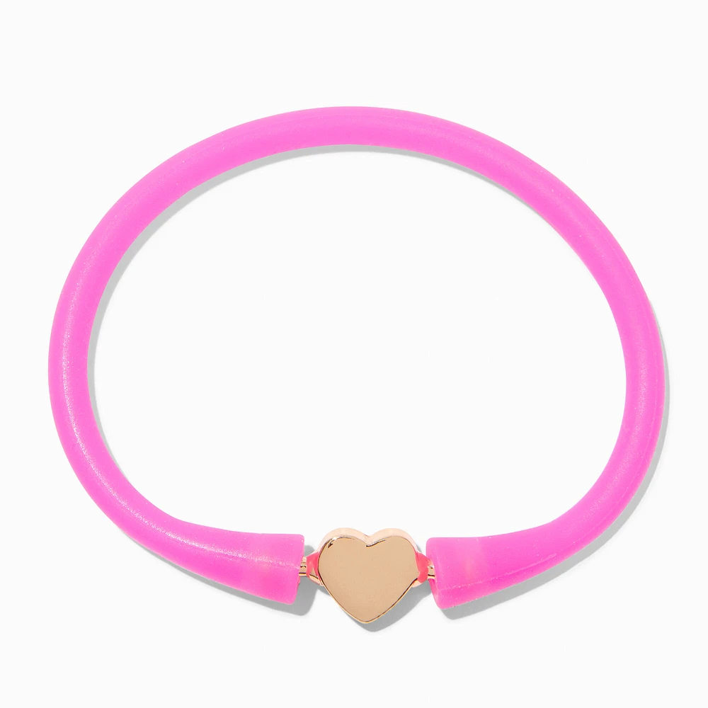 Pink Heart Silicone Bracelet