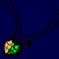 Best Friends Frog Glow in the Dark Split Heart Pendant Necklaces - 2 Pack