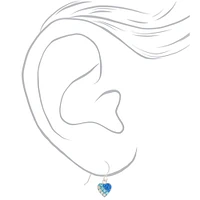 Sterling Silver Blue Ombré Heart Drop Earrings