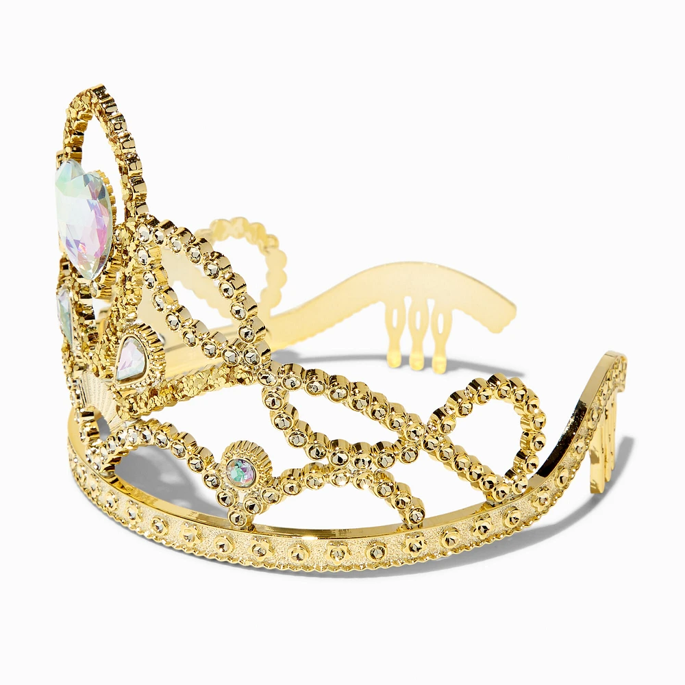 Claire's Club Iridescent Heart Gold-tone Crown