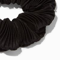 Pleated Black Hair Scrunchie