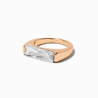 Gold-tone Modern Baguette Statement Ring