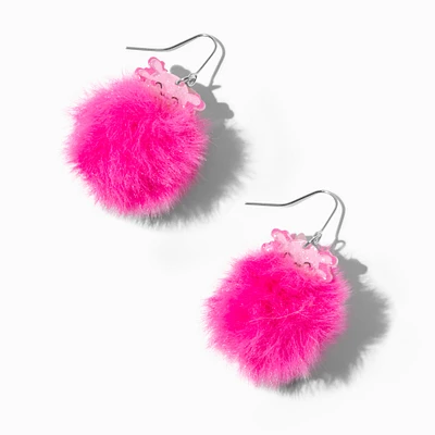 Pink Axolotl Pom Pom 1.5" Drop Earrings