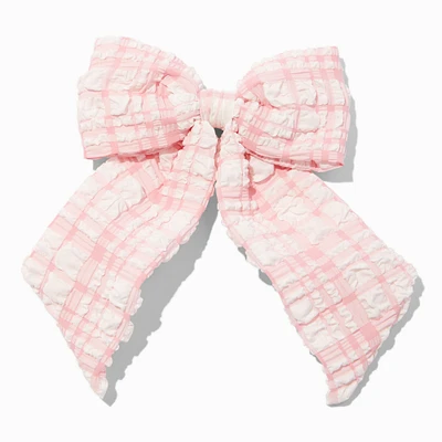 Puffy Gingham Hair Bow Clip