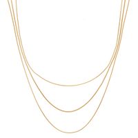 Gold Snake Chain Multi Strand Chain Necklace