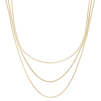 Gold Snake Chain Multi Strand Chain Necklace