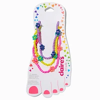 Claire's Club Floral Beaded Anklets - 3 Pack