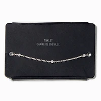 C LUXE by Claire's Sterling Silver Beaded Anklet