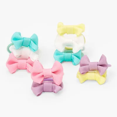 Claire's Club Pastel Bow Hair Ties - 10 Pack
