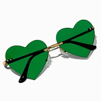 St. Patrick's Day Green Heart Sunglasses