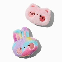 Tie Dye Bunny & Pink Cat Plush Magnet Set - 2 Pack