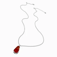 Red Agate Long Pendant Necklace