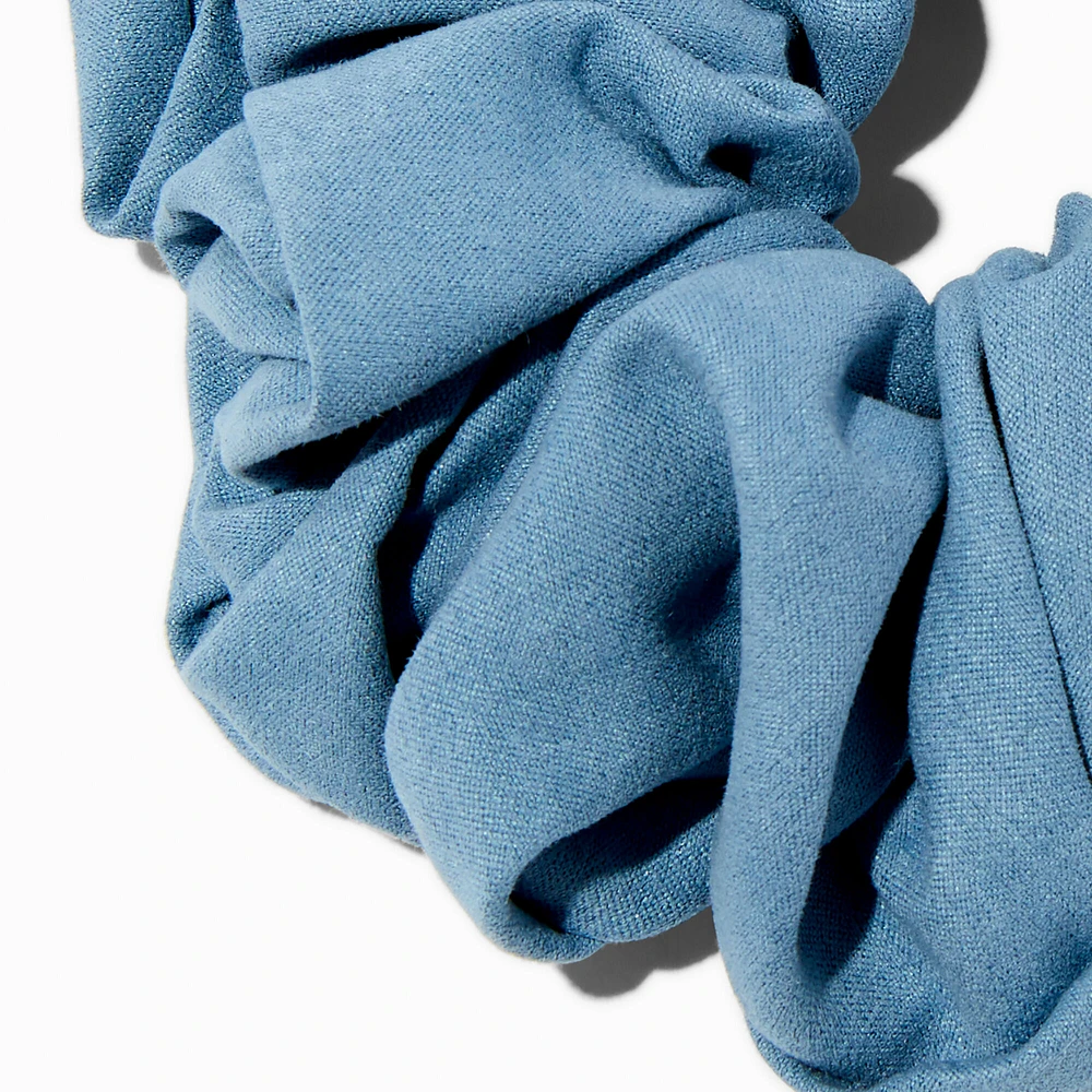 Chambray Denim Faux Suede Giant Hair Scrunchie