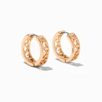 Gold 20MM Filigree Clicker Hoop Earrings