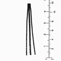 Jet Black Cubic Zirconia Linear 5" Drop Earrings