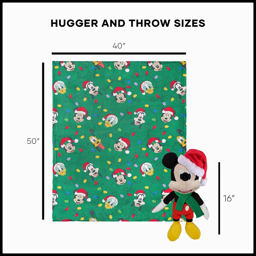 Disney Mickey Mouse Jolly Lights Hugger Pillow & Silk Touch Blanket Set