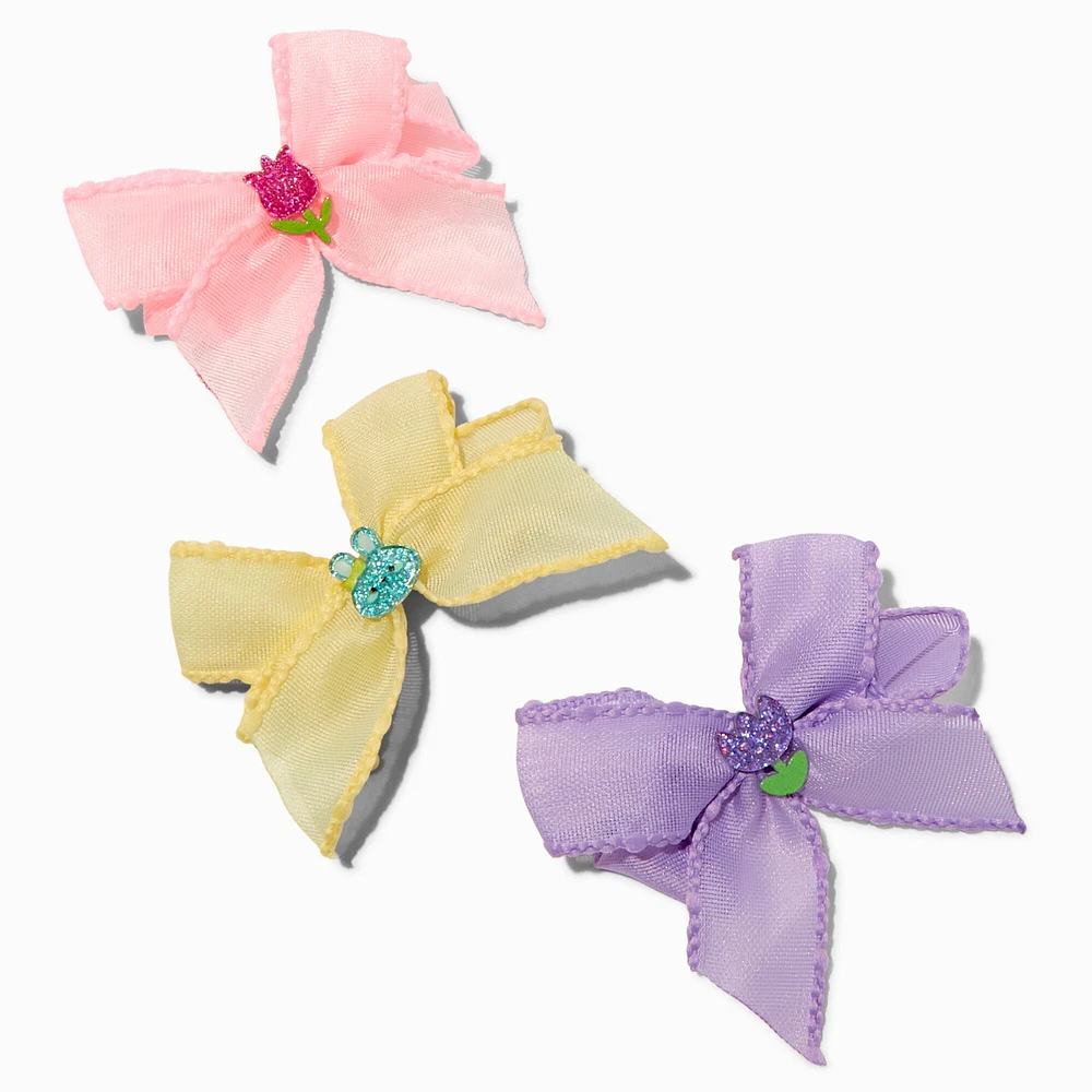 Claire's Club Loopy Bow Hair Clips - 3 Pack