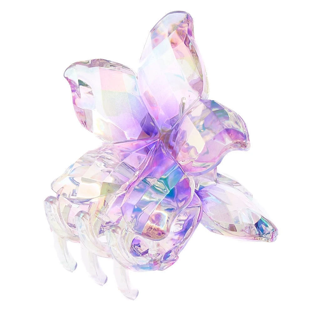 Purple Iridescent Flower Hair Claw