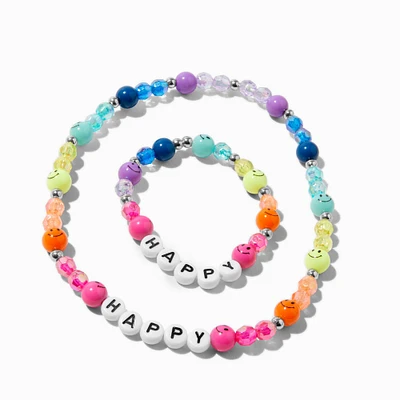 Claire's Club Happy Rainbow Beaded Stretch Jewelry Set - 2 Pack