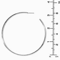 Silver-tone 80mm Tubular Hoop Earrings