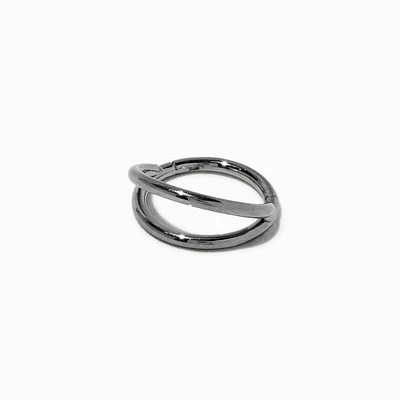 Silver-tone 18G Double Row Titanium Nose Ring