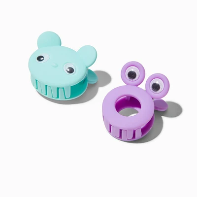 Claire's Club Purple & Blue Critter Hair Claws - 2 Pack