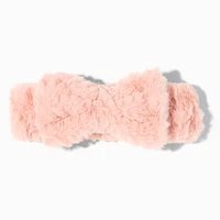 Blush Pink Furry Makeup Bow Headwrap