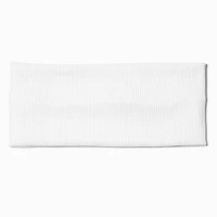 White Flat Ribbed Headwrap