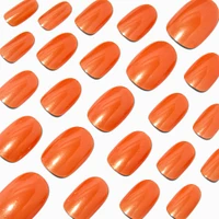 Dark Nude Glazed Medium Oval Vegan Faux Nail Set - 24 Pack