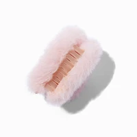 Blush Pink Furry Medium Heart Hair Claw