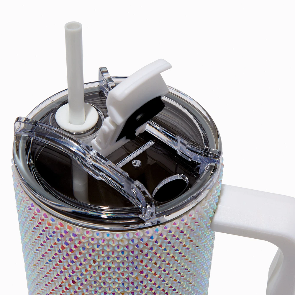 Iridescent Studded Stainless Steel Handled Tumbler