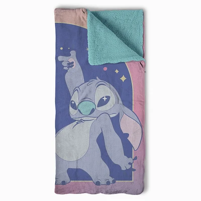 Disney Stitch Weird Alien Silk Touch Throw Blanket Sherpa Slumber Bag (ds)