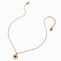 Gold-tone Mini Evil Eye Pendant Necklace