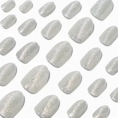 Pink & Silver 3D Vegan Faux Nail Set - 24 Pack