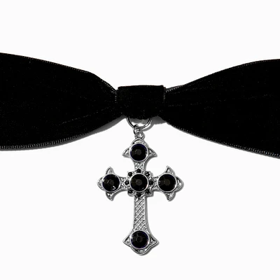 Black Cross Choker Necklace