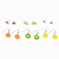 Bright Fruit Earrings Set - 6 Pack