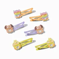 Claire's Club Pastel Glitter Critter Gem Belly Snap Hair Clips - 6 Pack