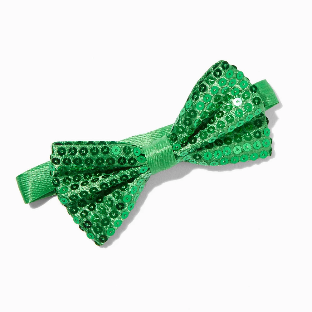 St. Patrick's Day Sequin Neck Bow Tie