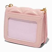 Pink Puffy Quilted Coquette Mini Crossbody Bag