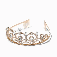 Gold Rhinestone Linda Tiara