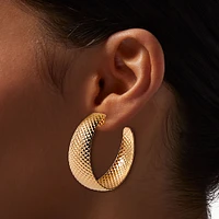 Gold-tone Textured Hoop Earrings