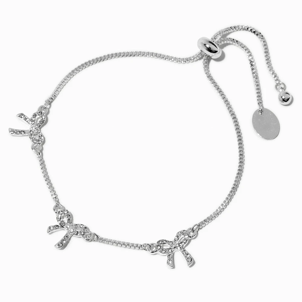 Silver Bow Bolo Bracelet