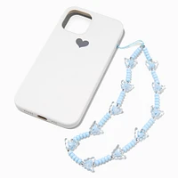 Blue Butterfly Beaded Phone Wrist Strap