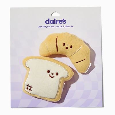 Croissant & Slice of Bread Plush Magnet Set - 2 Pack