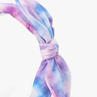 Blue Tie Dye Knotted Bow Headband